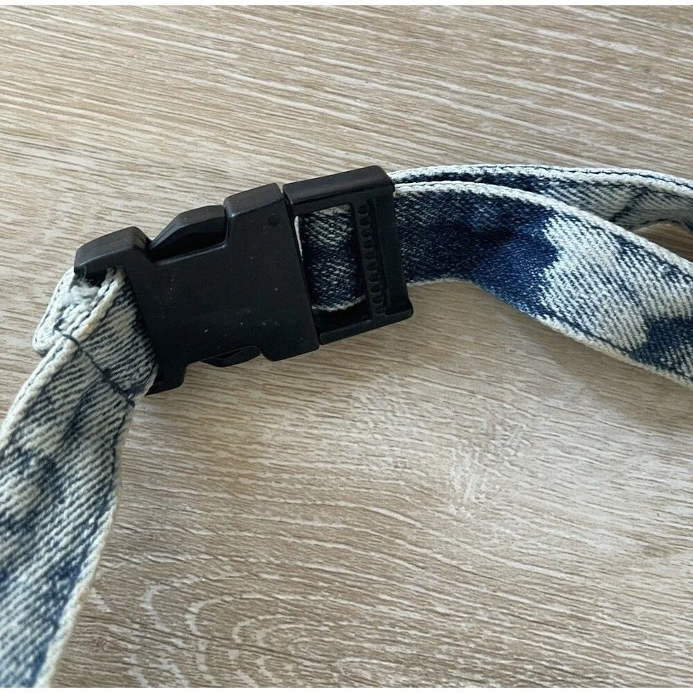 Vintage 80s 90s Neo Denim Acid Wash Denim Fanny Pack Neon Y2K